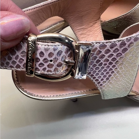 Marino Fabiani MADE IN ITALY LEATHER  Women's Gold and Cream Heels - Picture 6 of 10